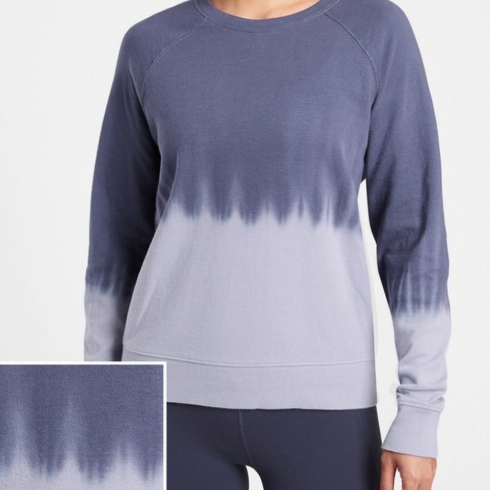 Athleta Sundown Dip Dye Purple Ombre Pullover Sweatshirt Size M